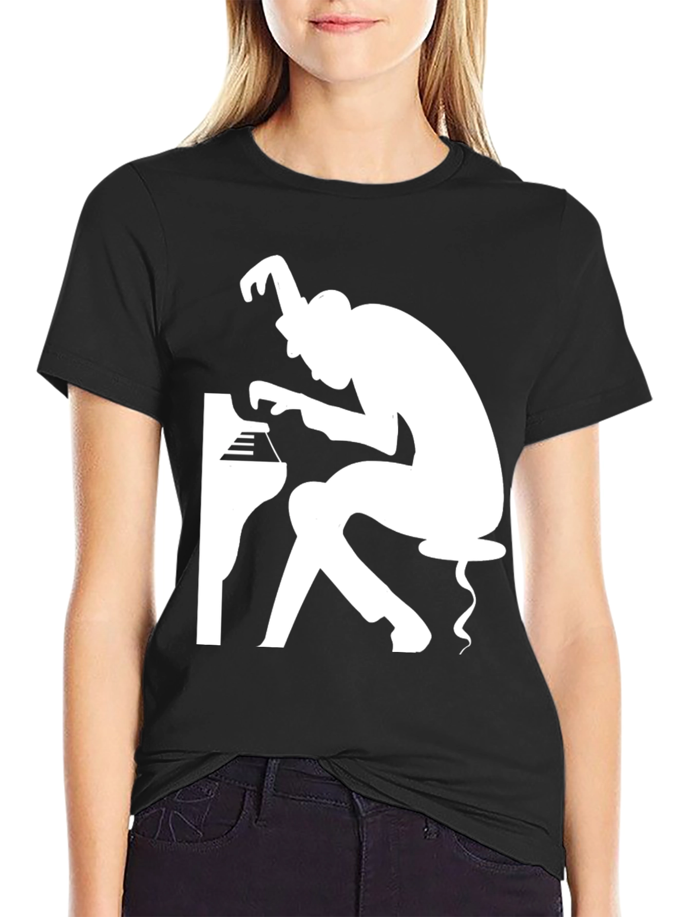 Jazz Pianist Graphic T-Shirt - Cool Music Tee