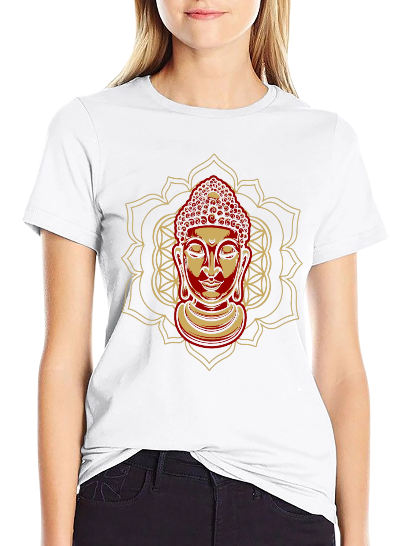 Buddha Mandala Graphic Tee - Spiritual Black T-Shirt