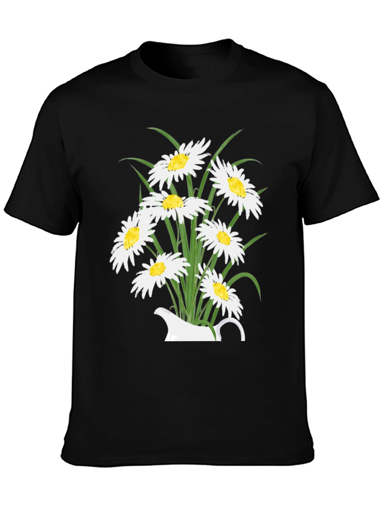Floral Daisy Graphic T-Shirt - Black