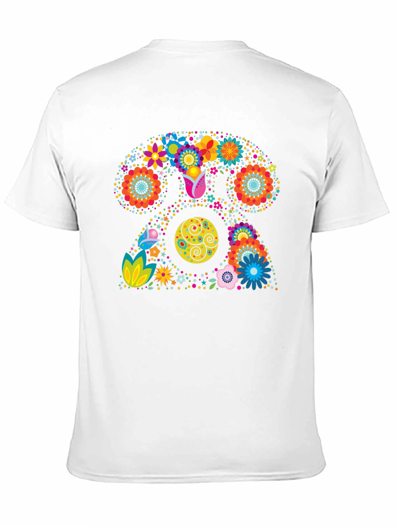 Retro Floral Rotary Phone Graphic T-Shirt