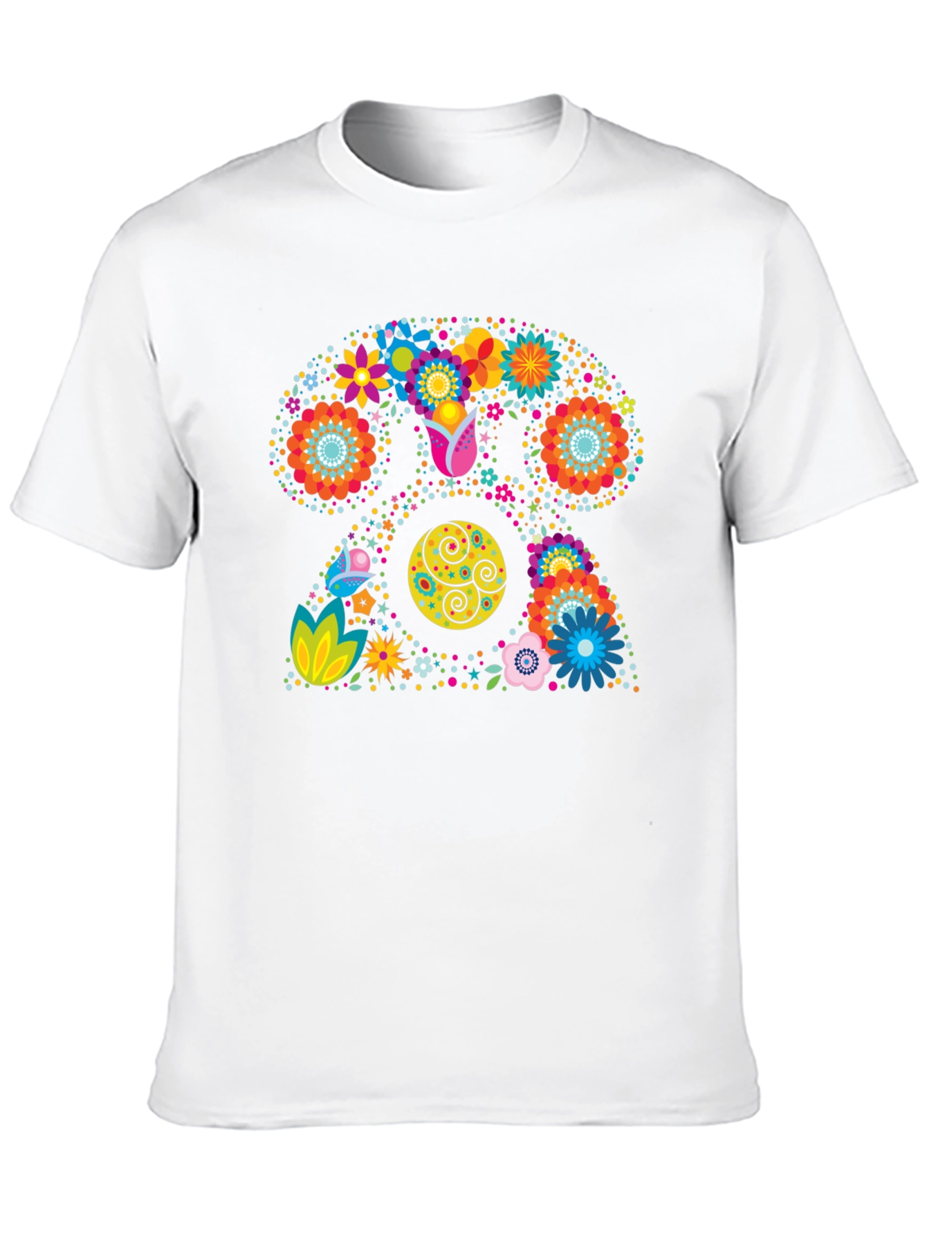 Retro Floral Rotary Phone Graphic T-Shirt