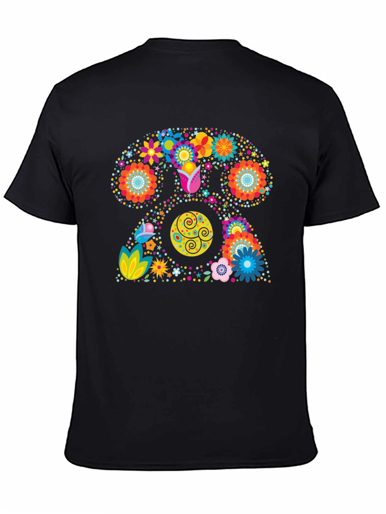 Retro Floral Rotary Phone Graphic T-Shirt