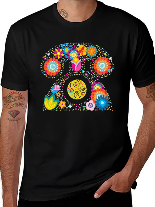 Retro Floral Rotary Phone Graphic T-Shirt