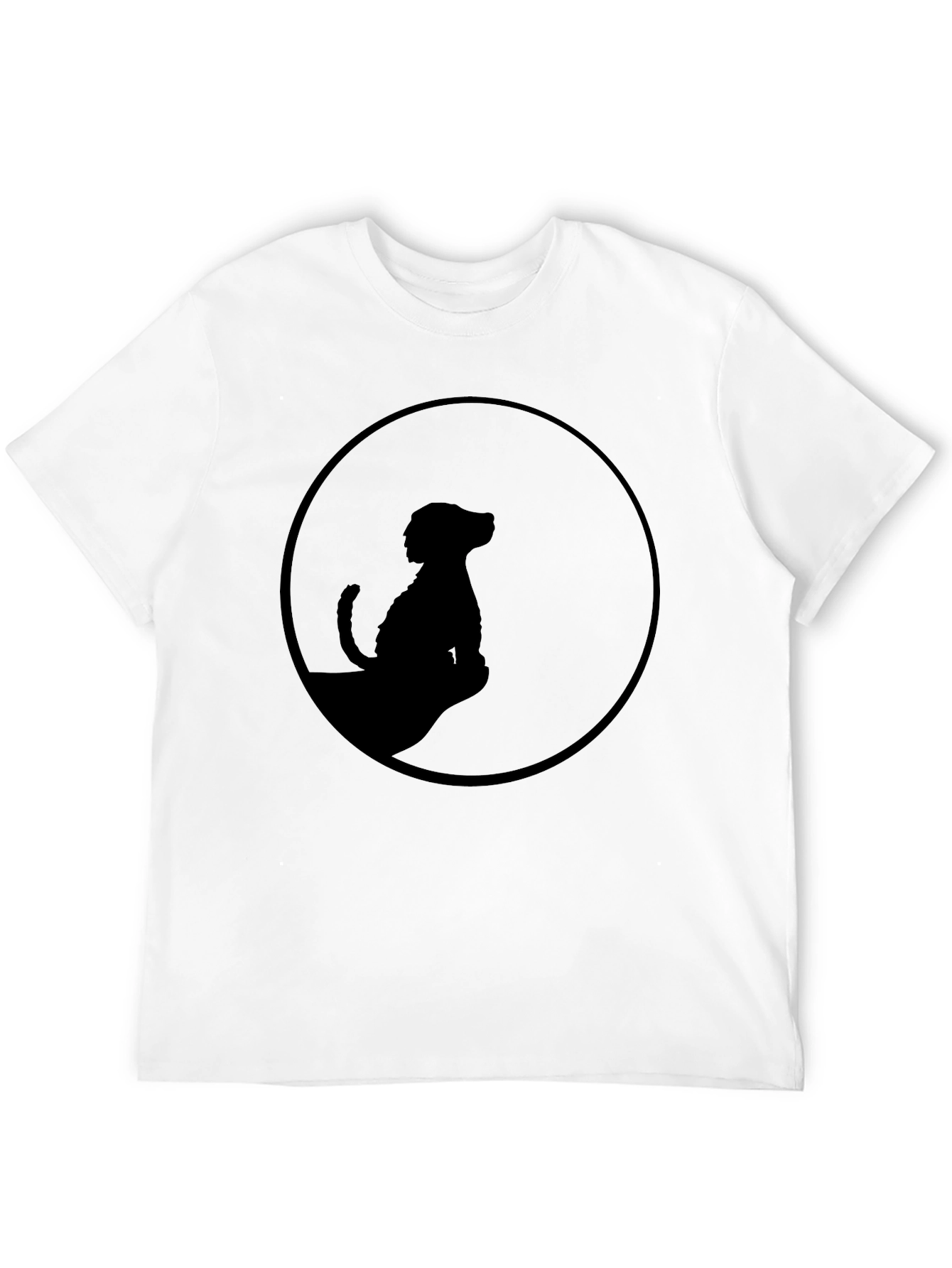 Silhouette Dog Graphic Tee - Black Cotton Blend