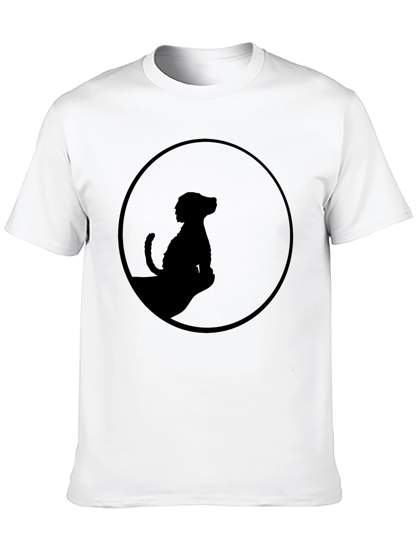 Silhouette Dog Graphic Tee - Black Cotton Blend