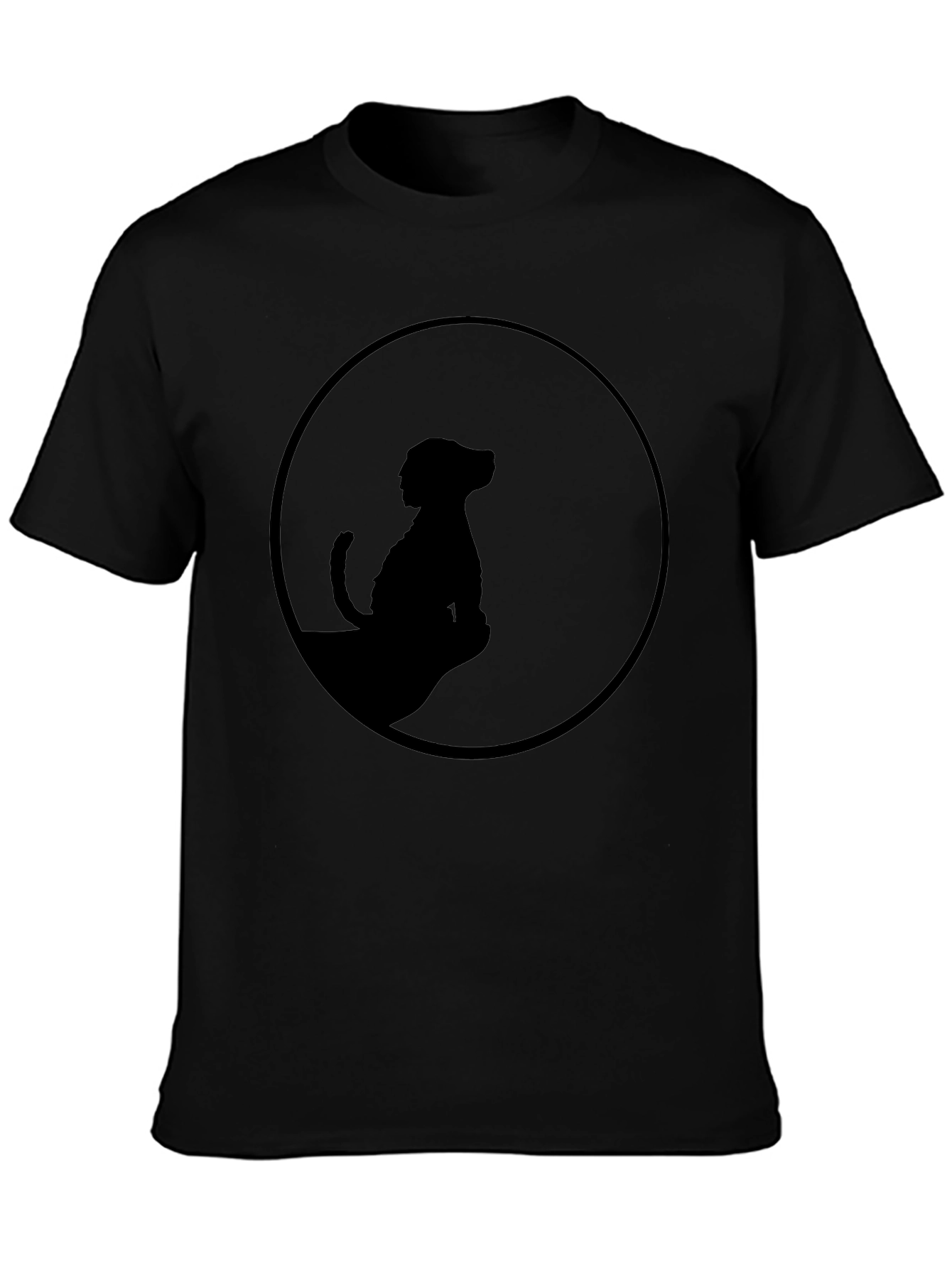 Silhouette Dog Graphic Tee - Black Cotton Blend