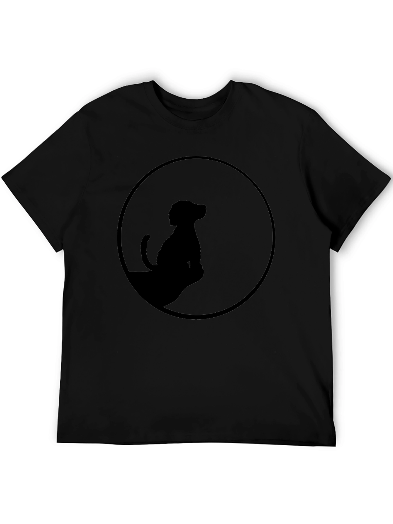 Silhouette Dog Graphic Tee - Black Cotton Blend