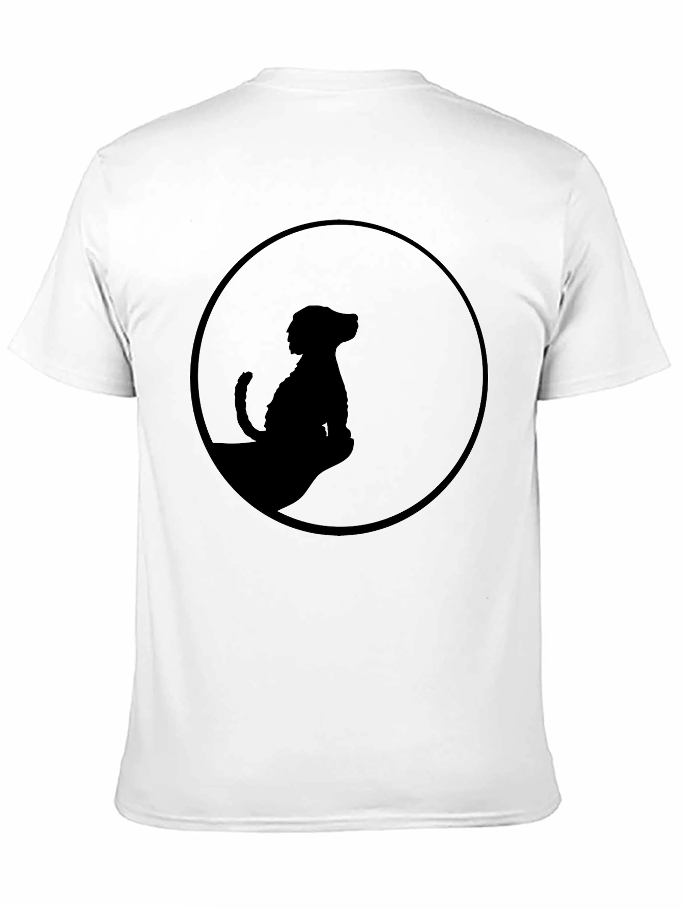 Silhouette Dog Graphic Tee - Black Cotton Blend