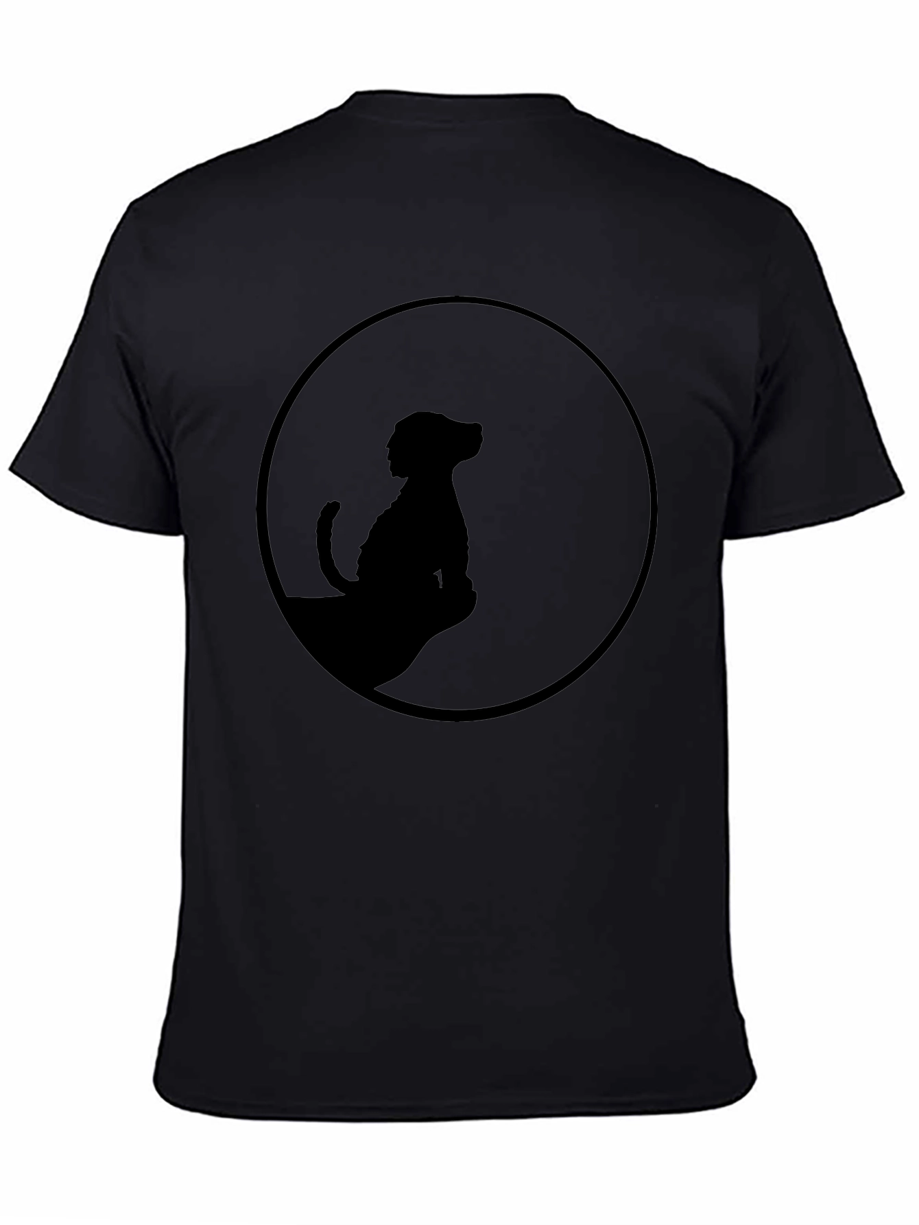 Silhouette Dog Graphic Tee - Black Cotton Blend