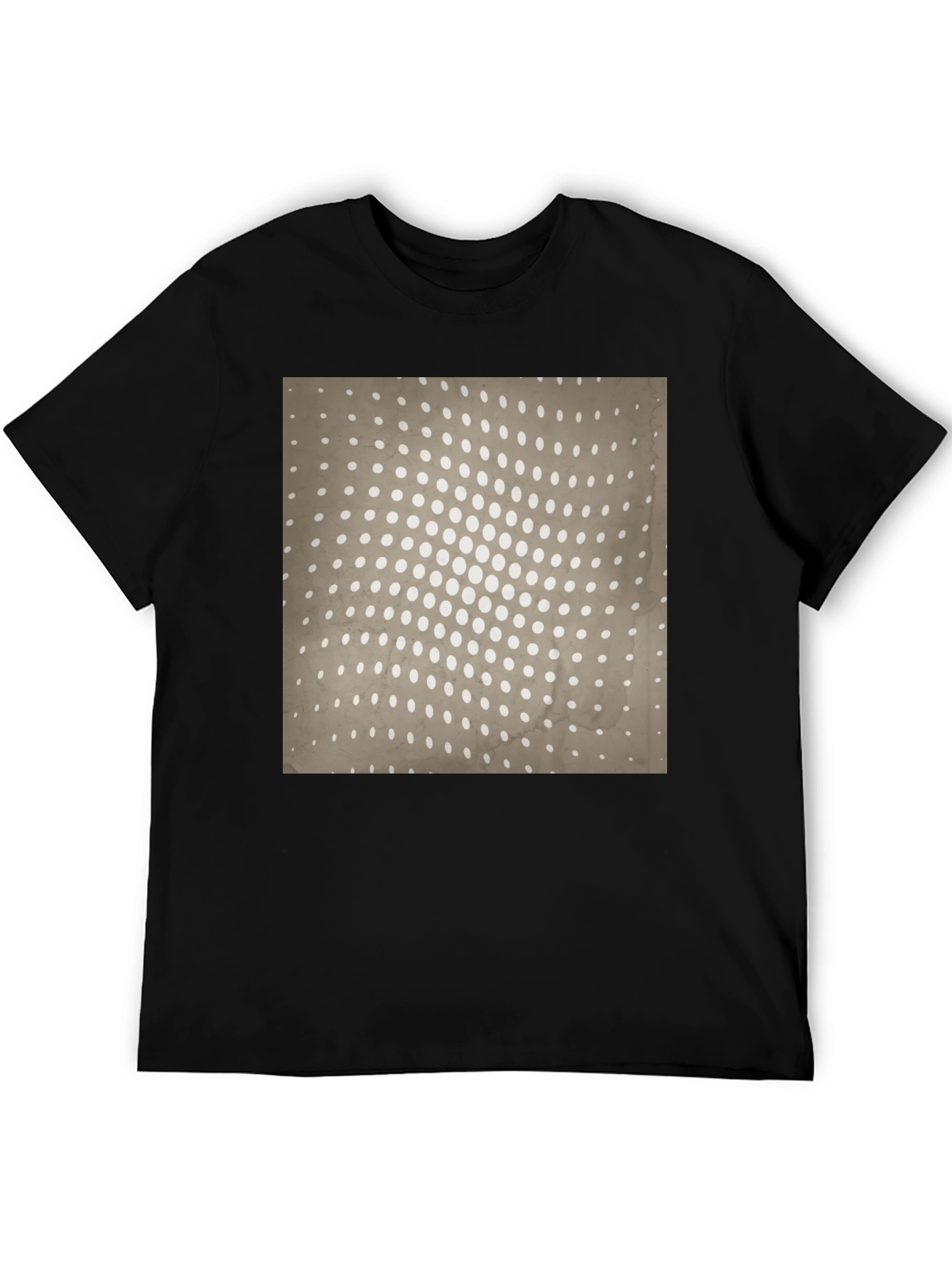 Retro Halftone Pattern Black T-Shirt