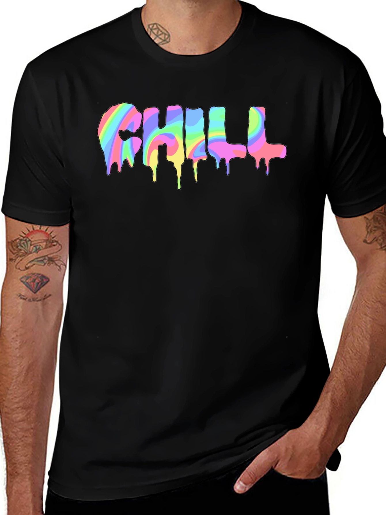 Chill Rainbow Drip Graphic Tee - Unisex
