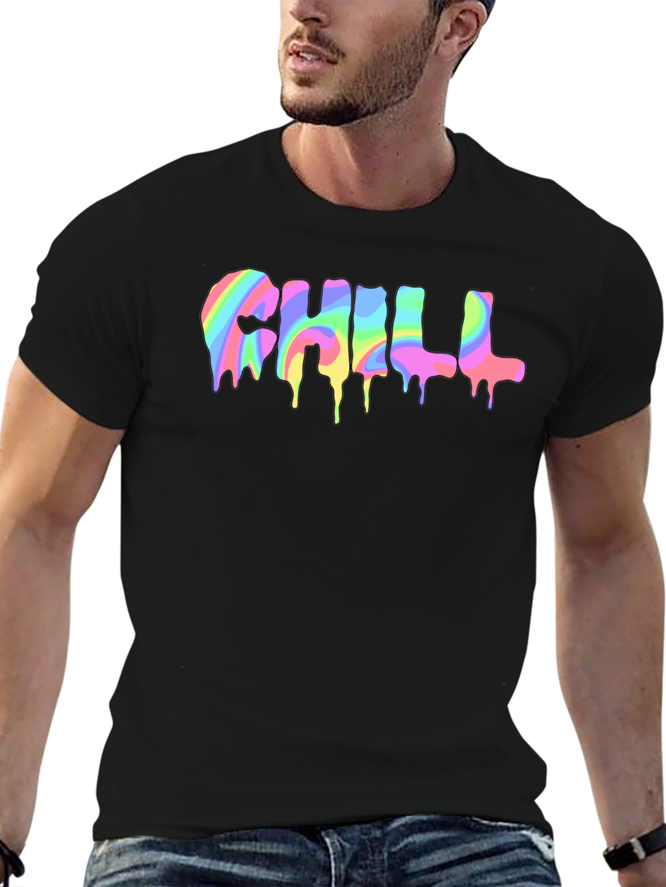 Chill Rainbow Drip Graphic Tee - Unisex