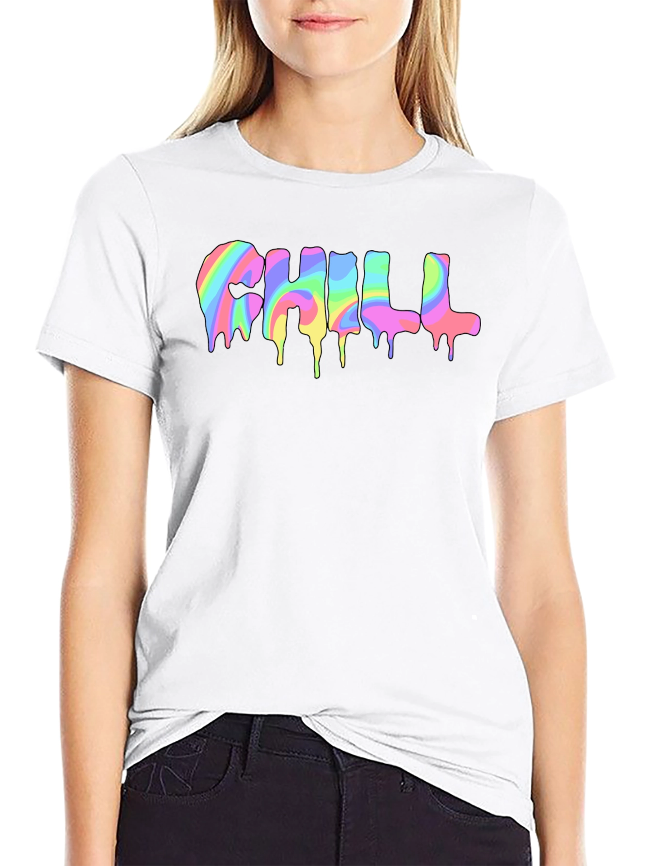 Chill Rainbow Drip Graphic Tee - Unisex