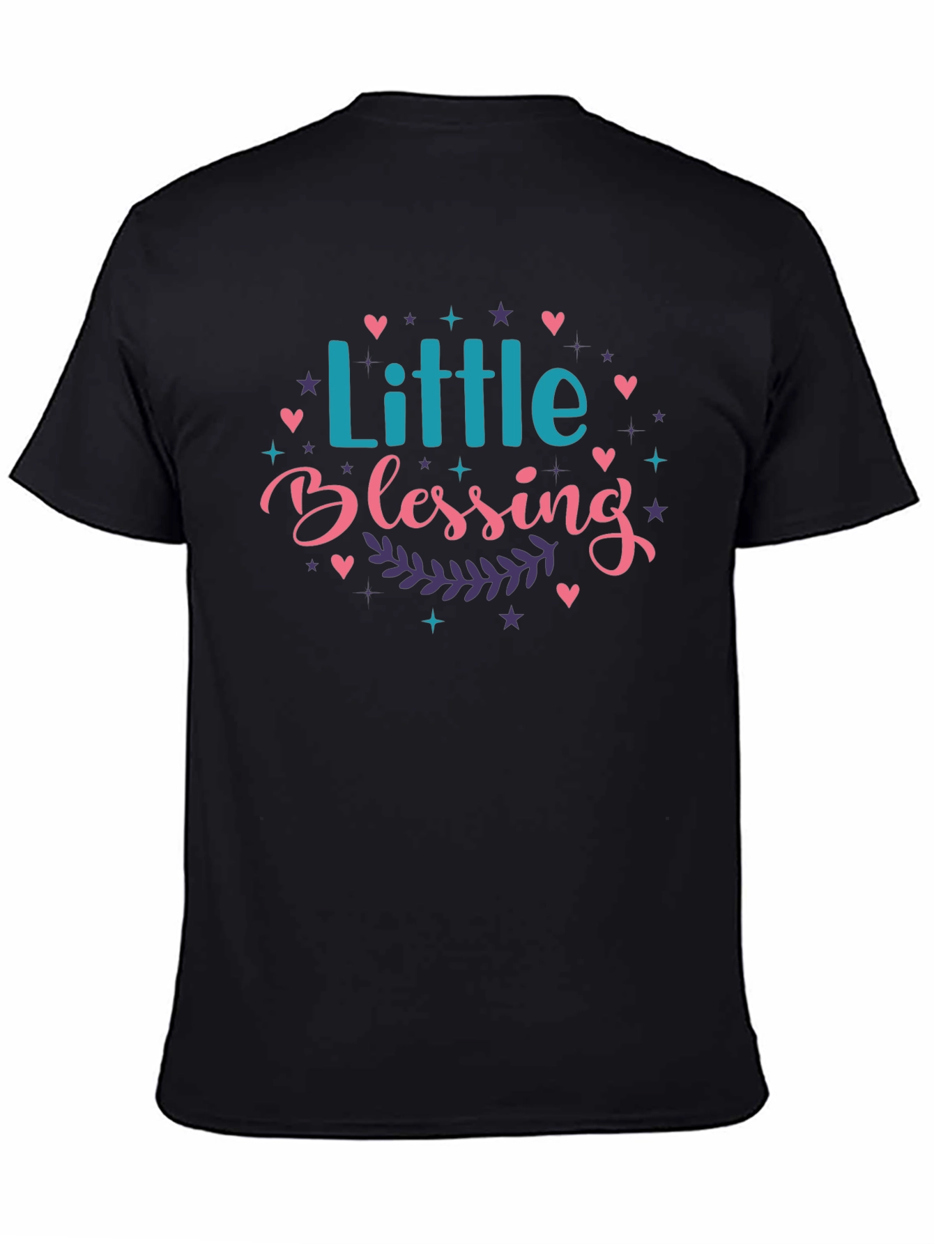 Little Blessing Graphic Print Black T-Shirt