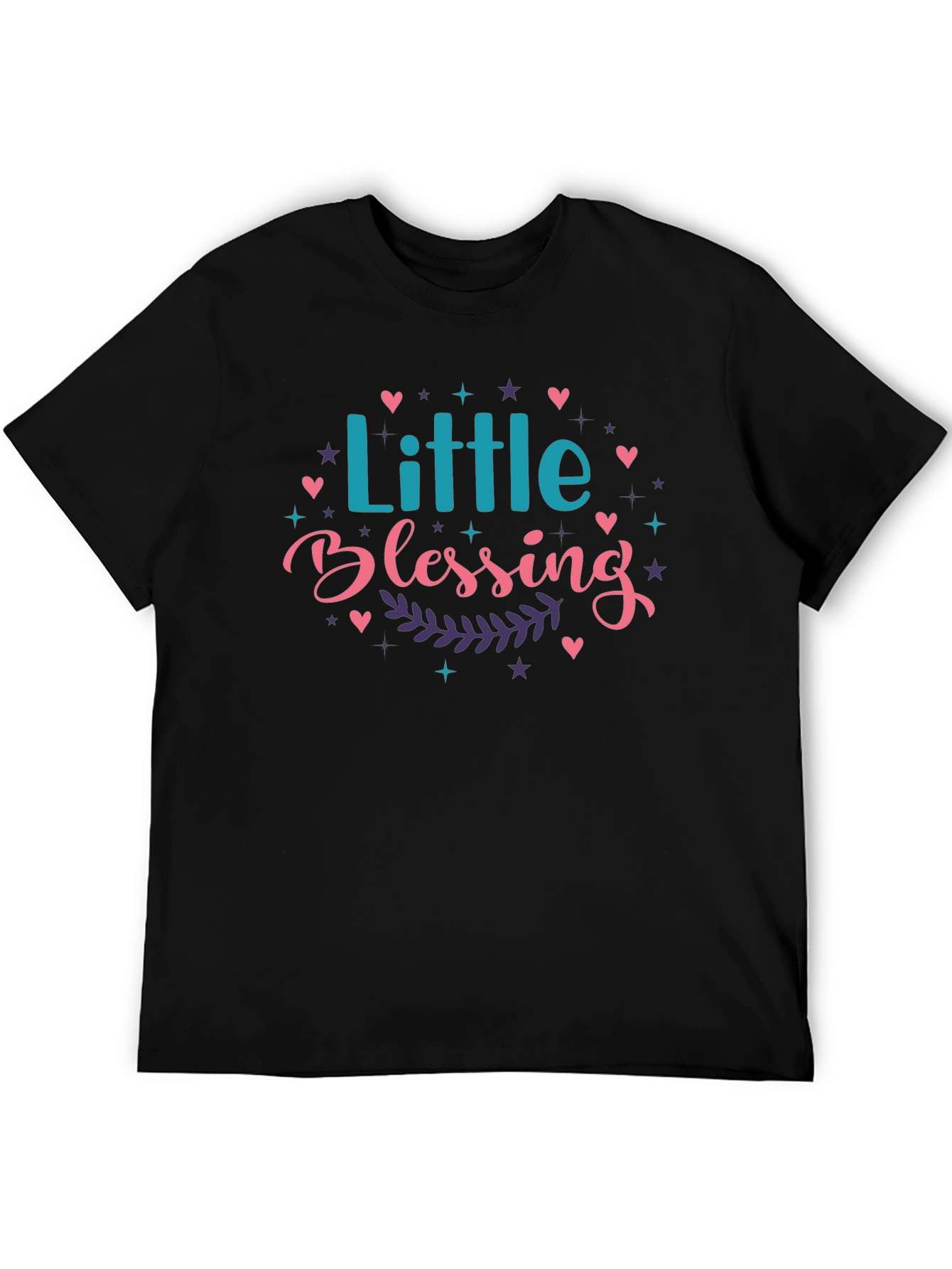 Little Blessing Graphic Print Black T-Shirt