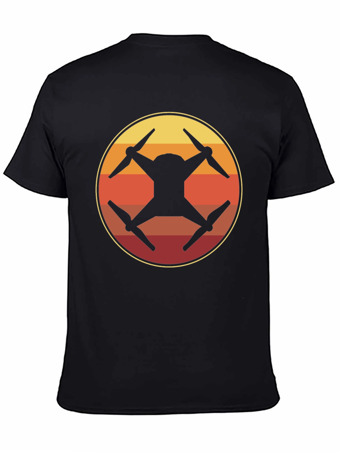 Drone Silhouette Sunset Graphic T-Shirt
