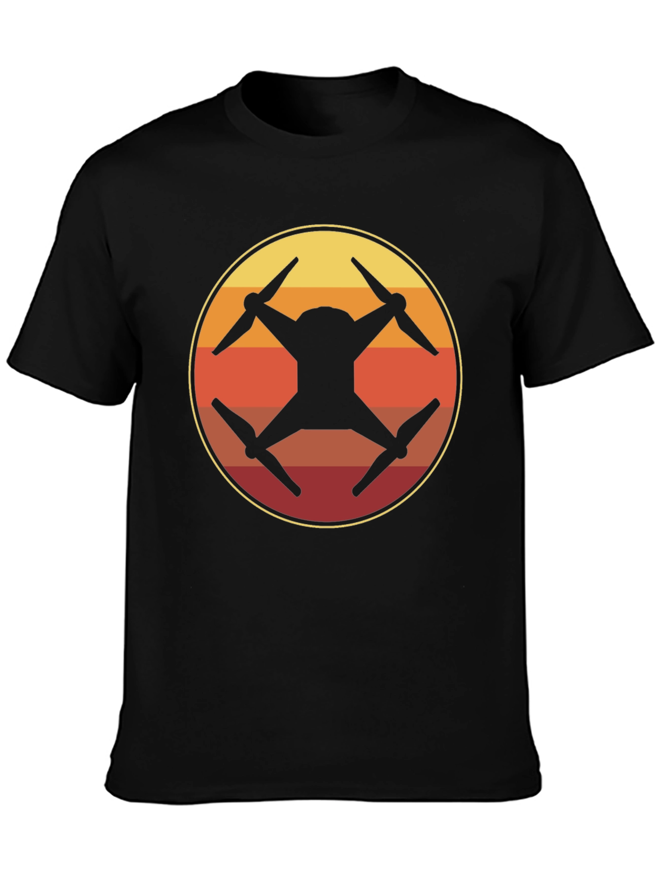 Drone Silhouette Sunset Graphic T-Shirt