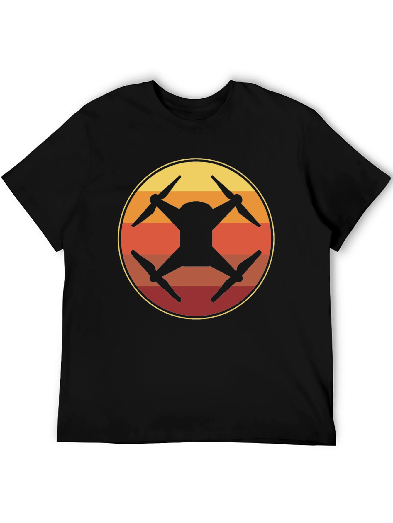Drone Silhouette Sunset Graphic T-Shirt