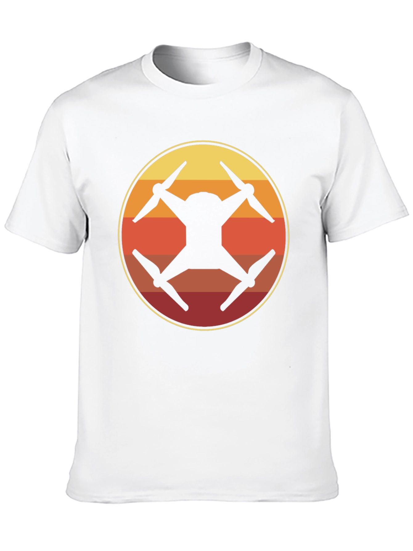 Drone Silhouette Sunset Graphic T-Shirt