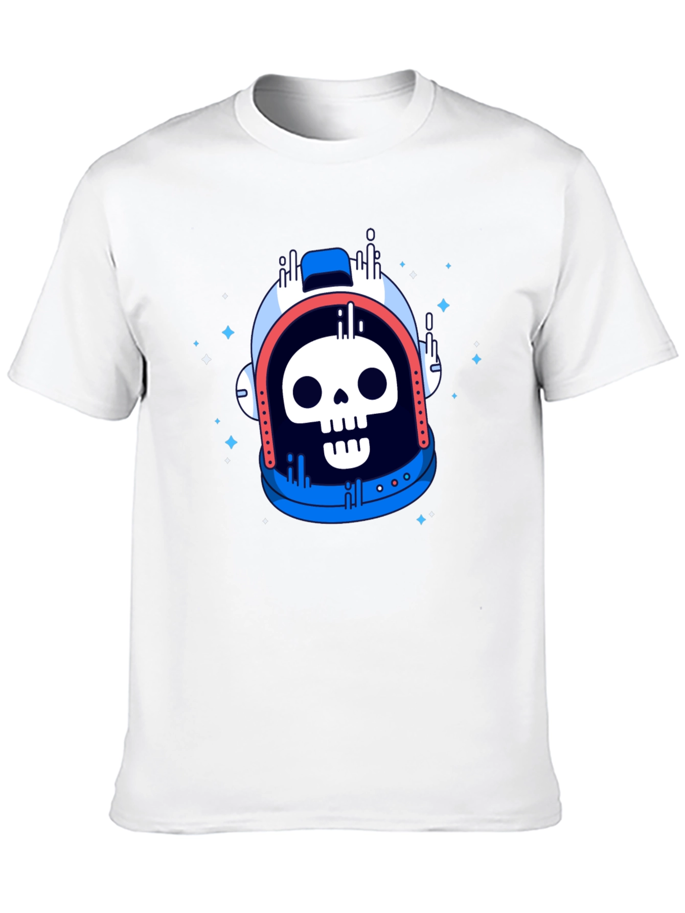 Skull Astronaut Graphic Tee - Black Cotton T-Shirt