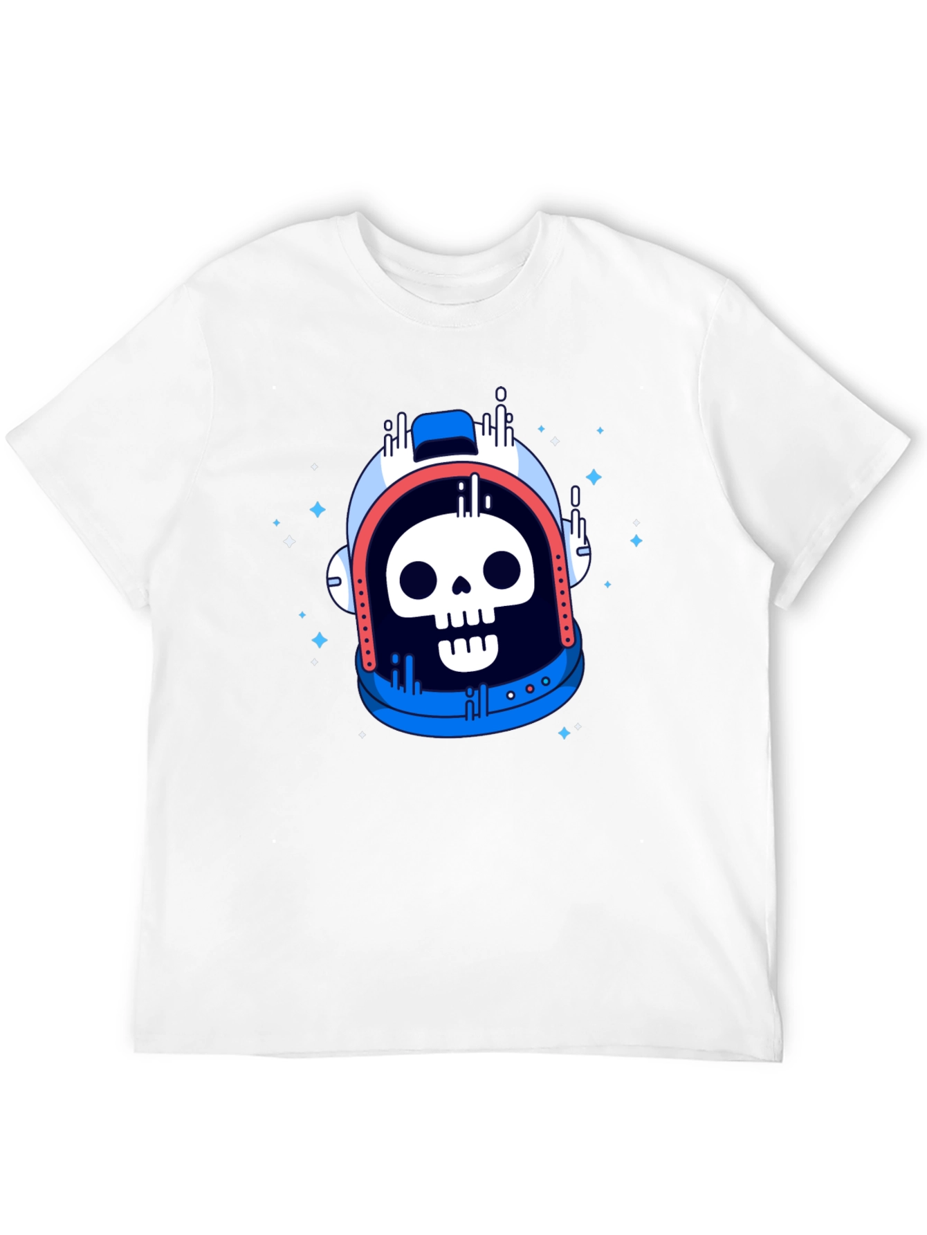 Skull Astronaut Graphic Tee - Black Cotton T-Shirt