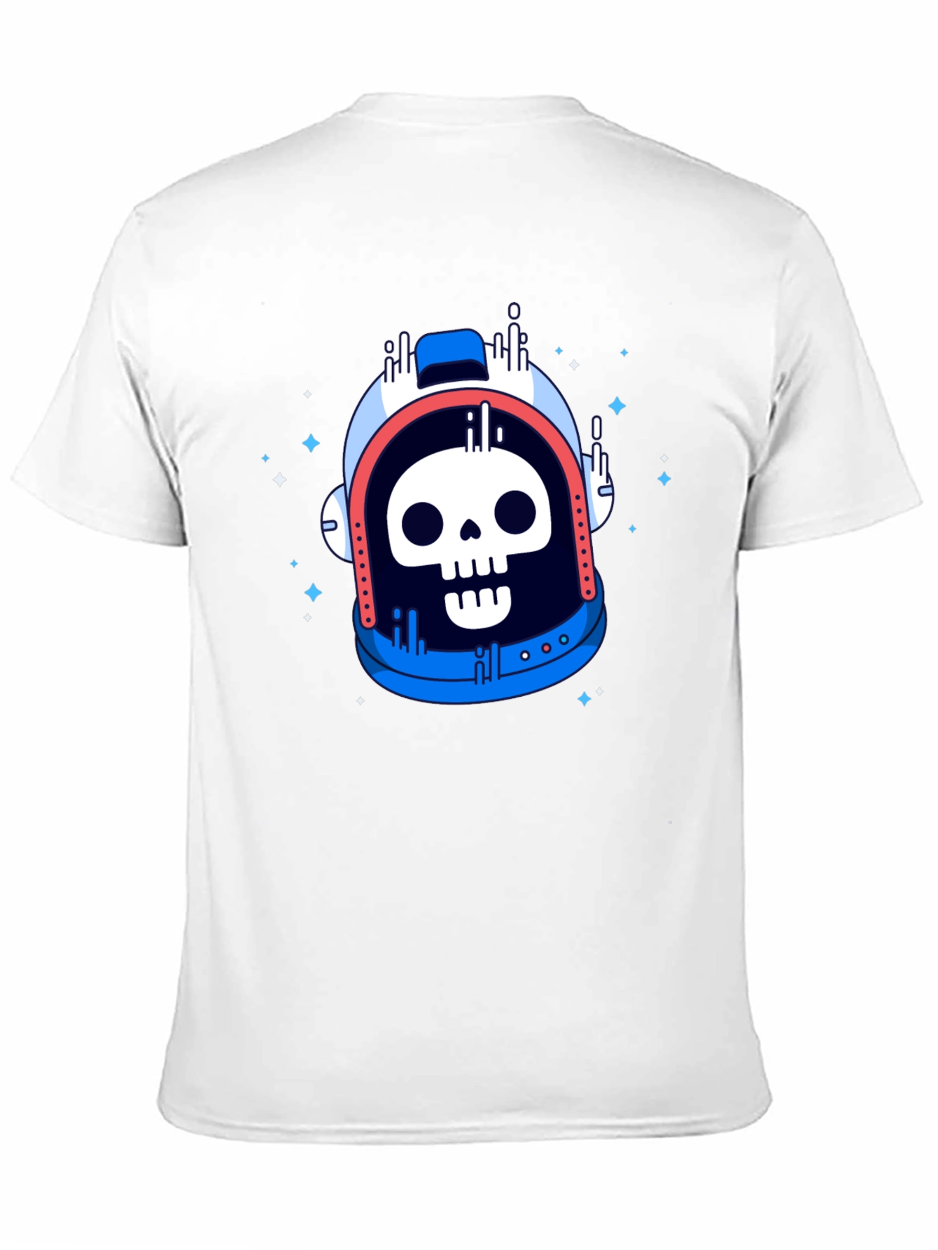 Skull Astronaut Graphic Tee - Black Cotton T-Shirt