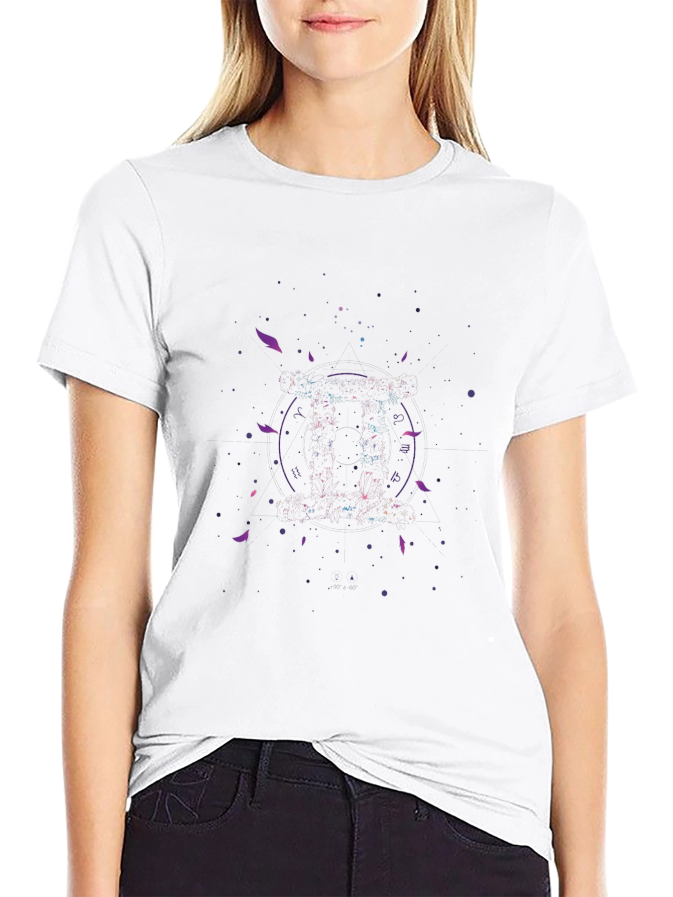 Gemini Zodiac Graphic Black T-Shirt