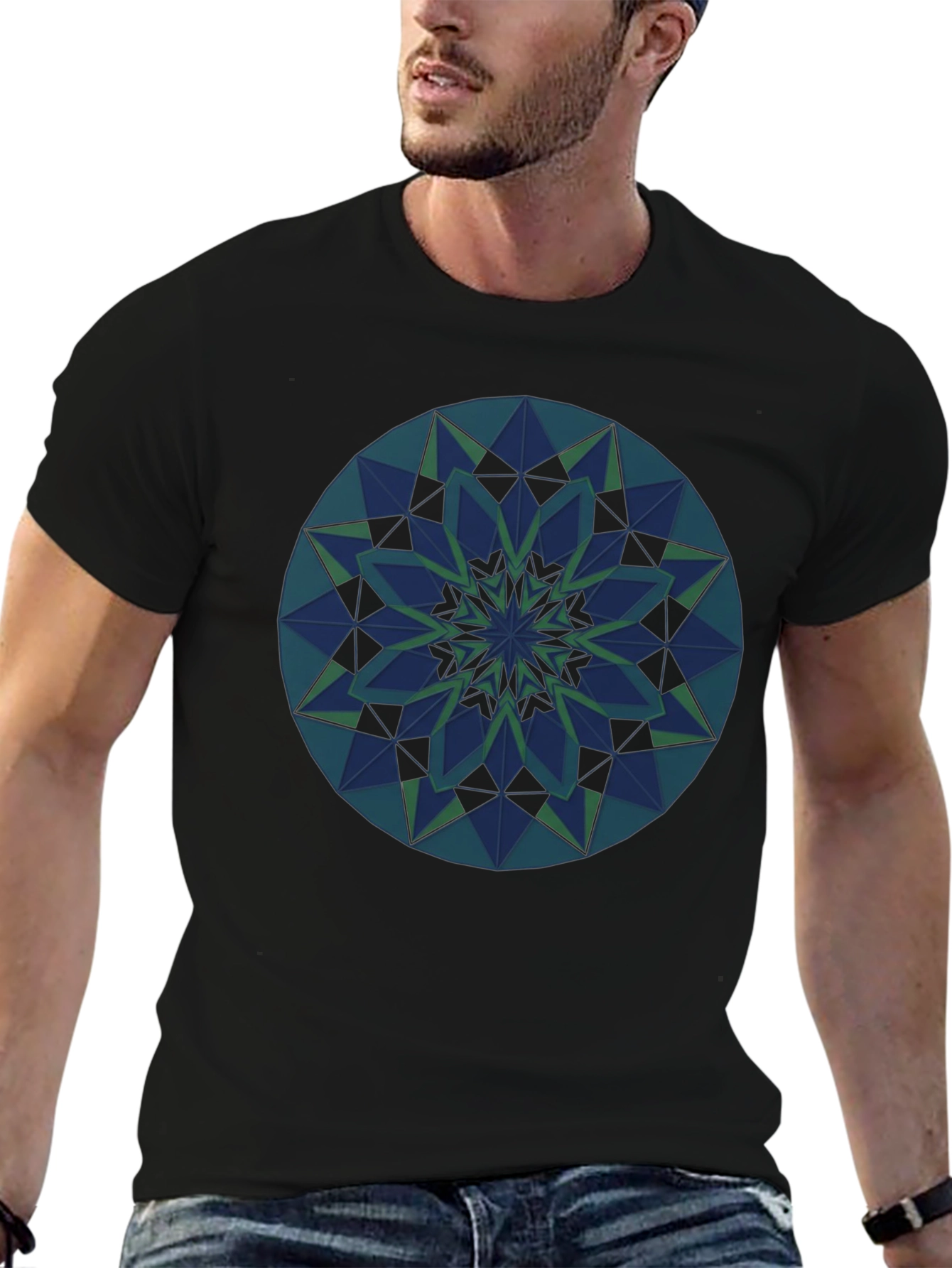 Geometric Mandala Tee - Stylish Graphic Print Shirt