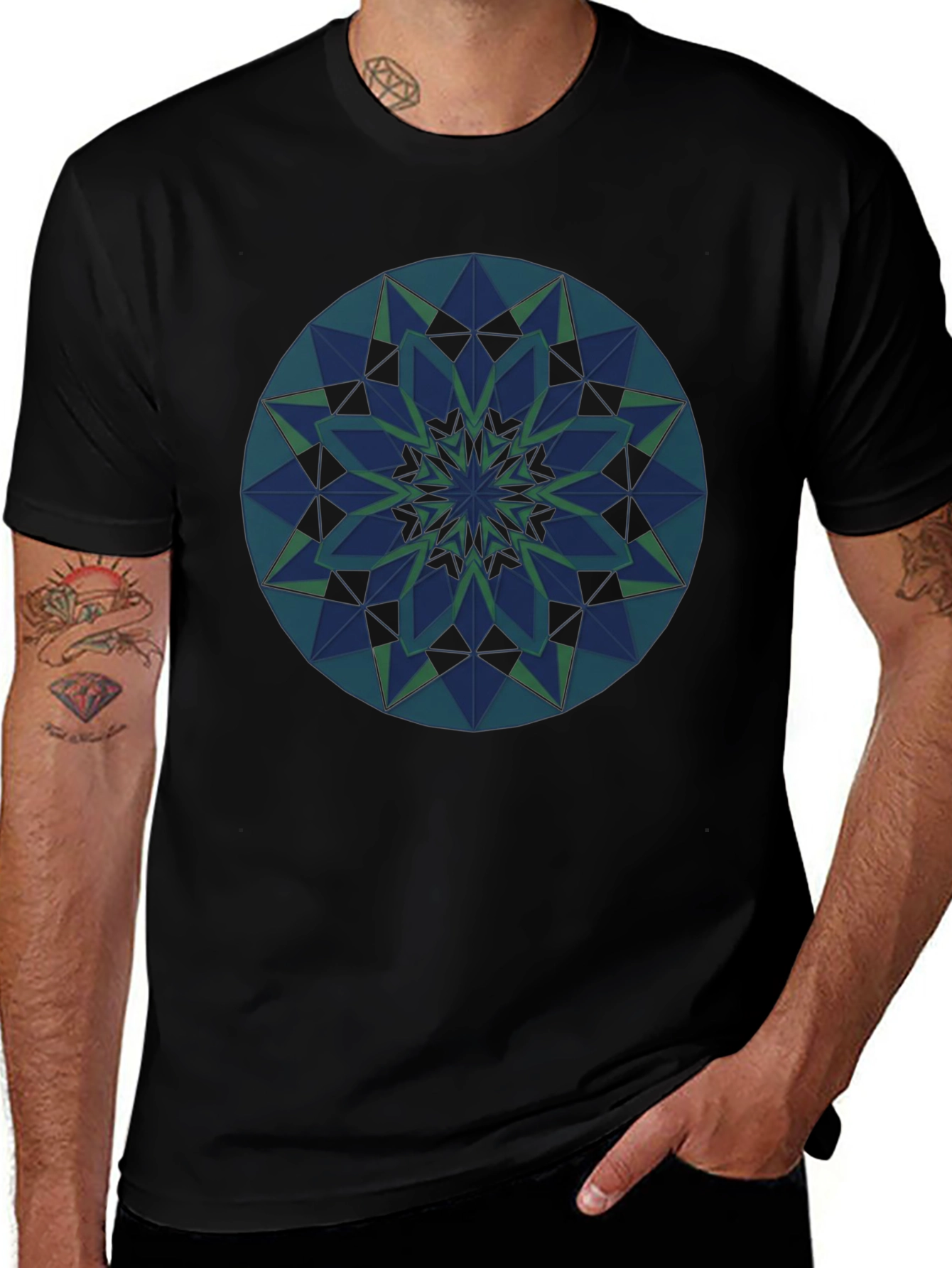 Geometric Mandala Tee - Stylish Graphic Print Shirt