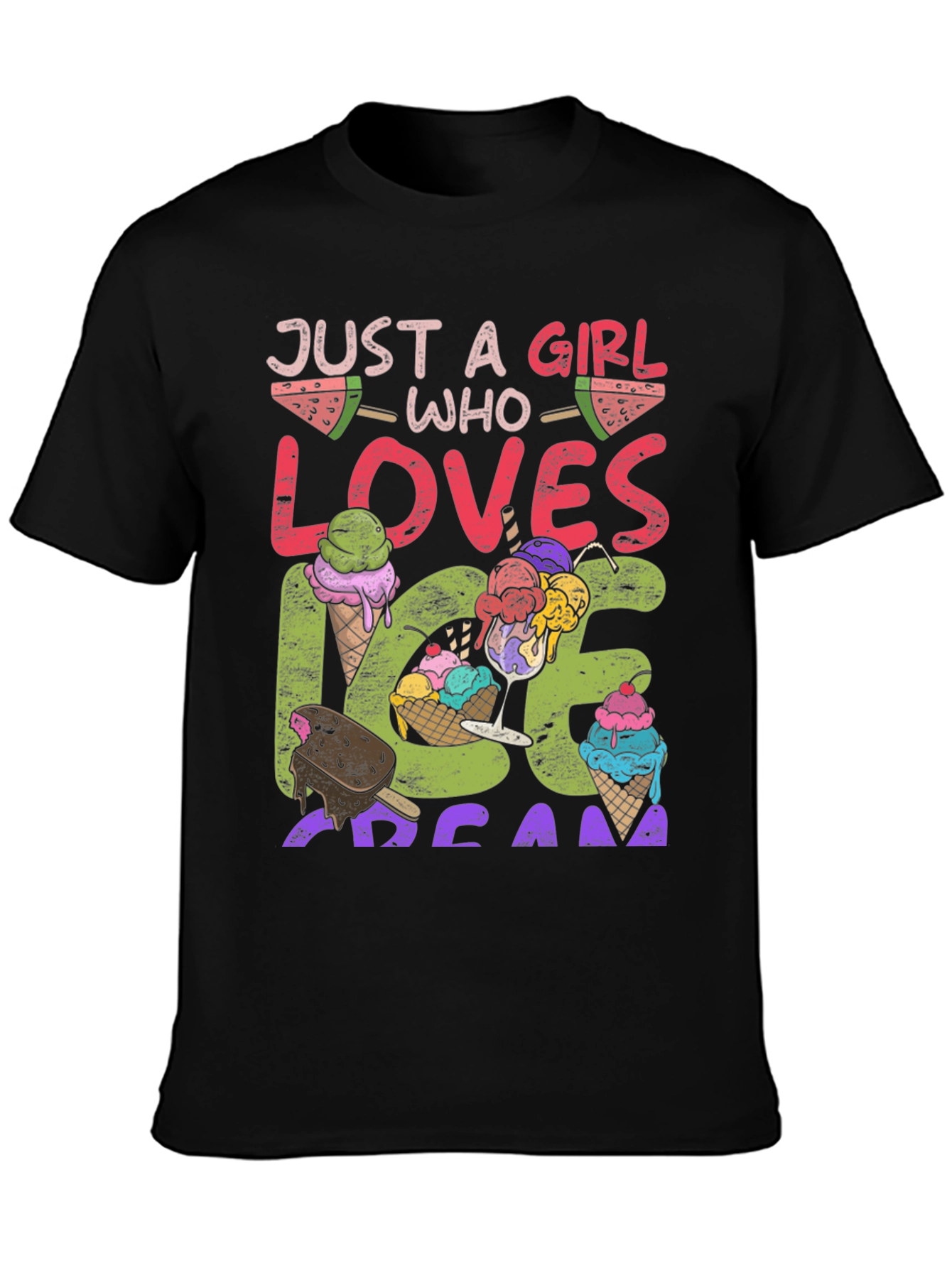 Girl Loves Ice Cream Graphic T-Shirt