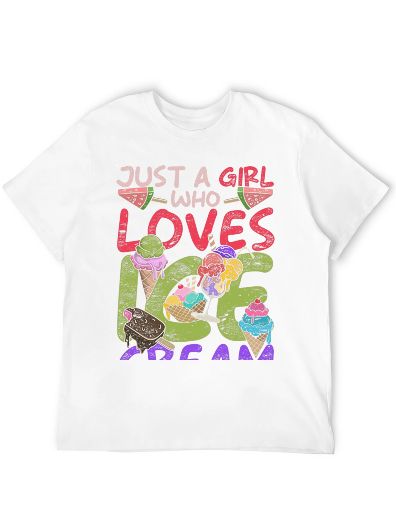 Girl Loves Ice Cream Graphic T-Shirt