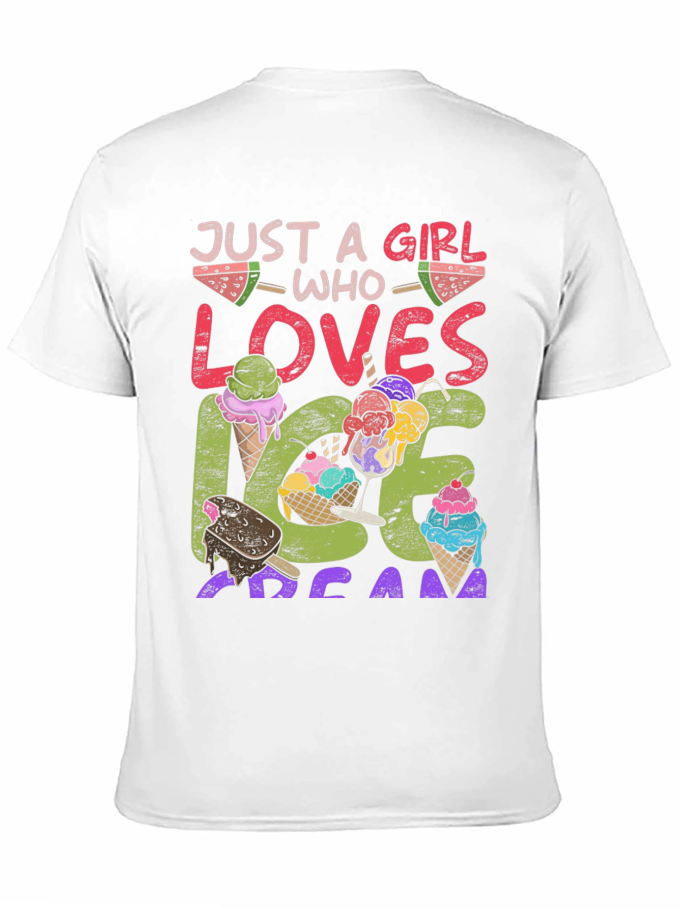 Girl Loves Ice Cream Graphic T-Shirt