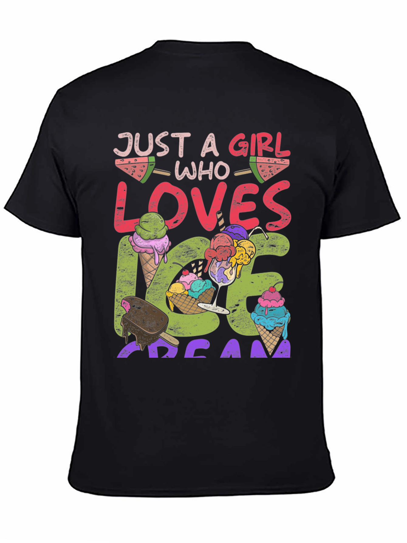 Girl Loves Ice Cream Graphic T-Shirt