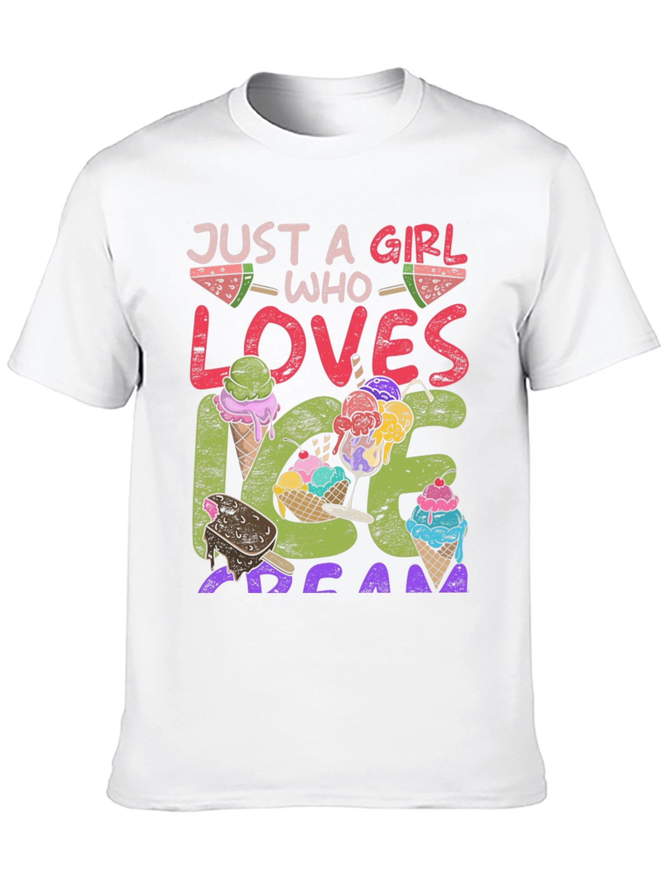 Girl Loves Ice Cream Graphic T-Shirt