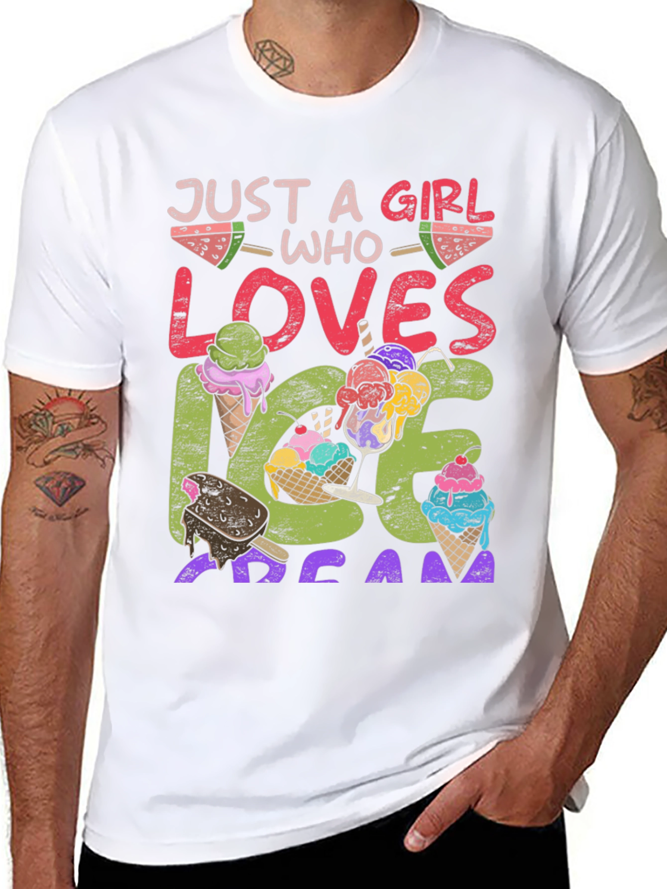 Girl Loves Ice Cream Graphic T-Shirt