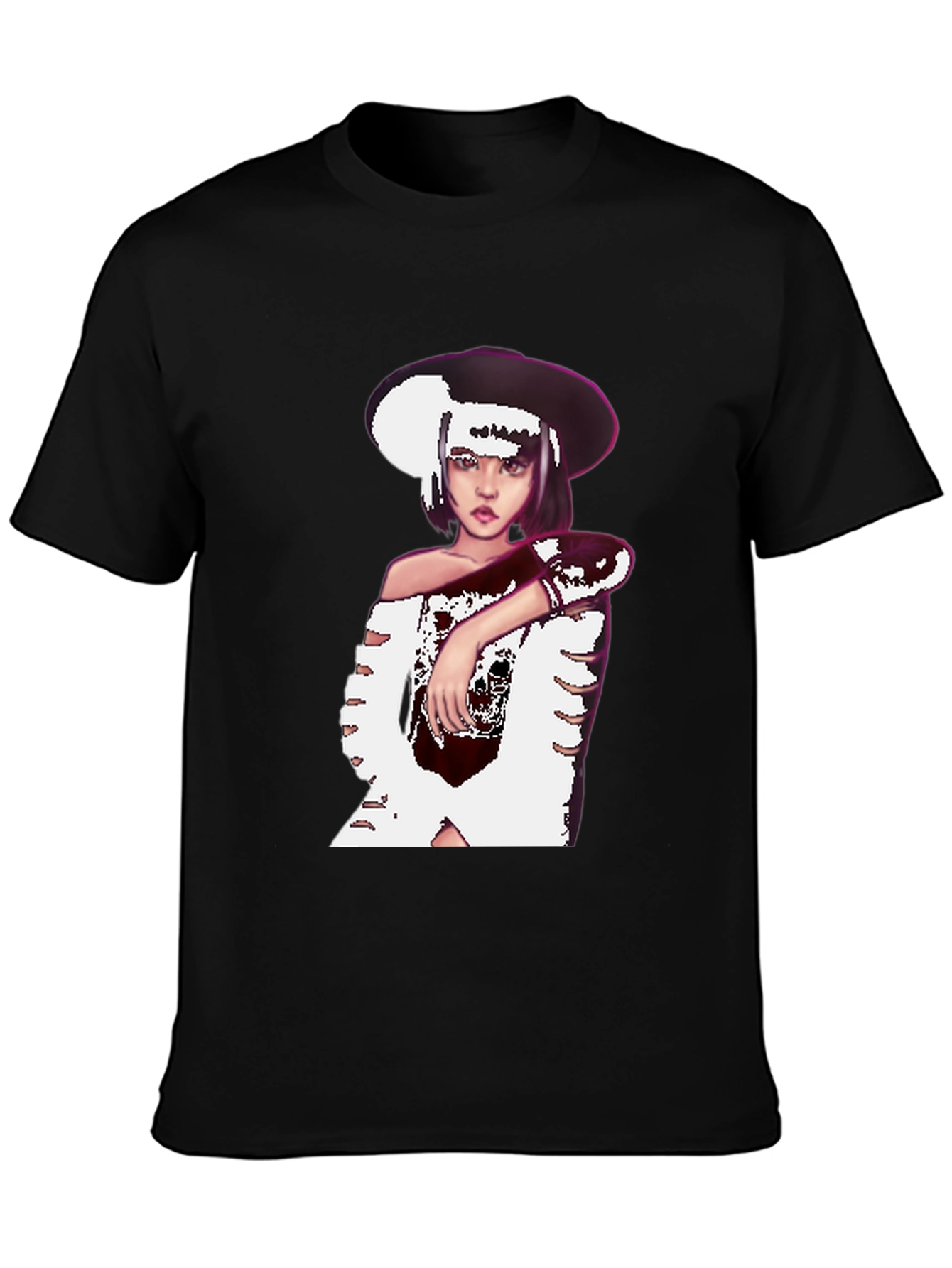 Black T-Shirt with Graphic Print