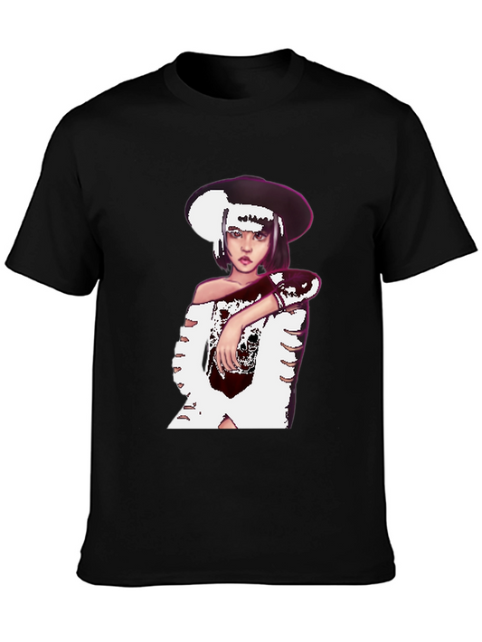 Black T-Shirt with Graphic Print