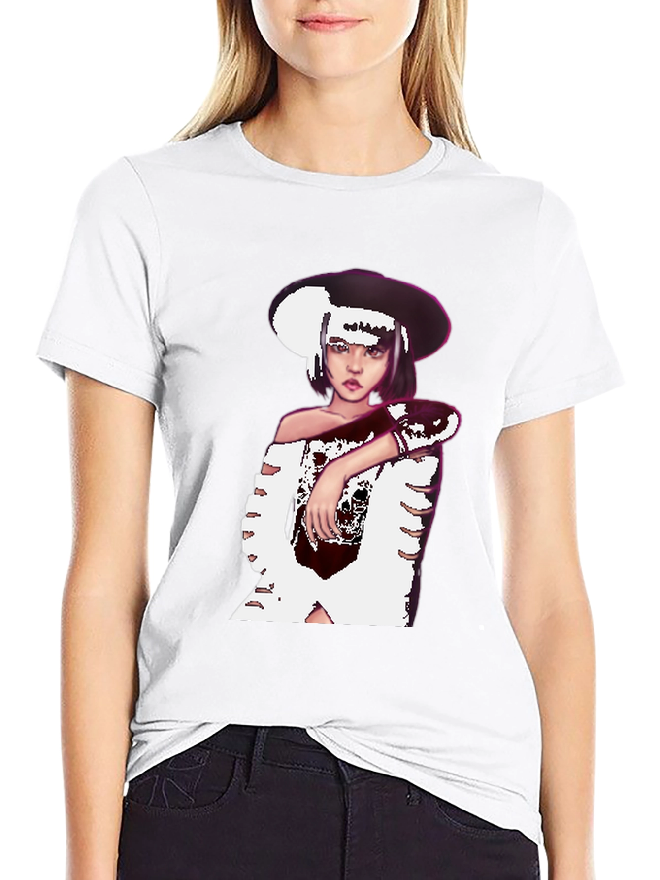 Black T-Shirt with Graphic Print