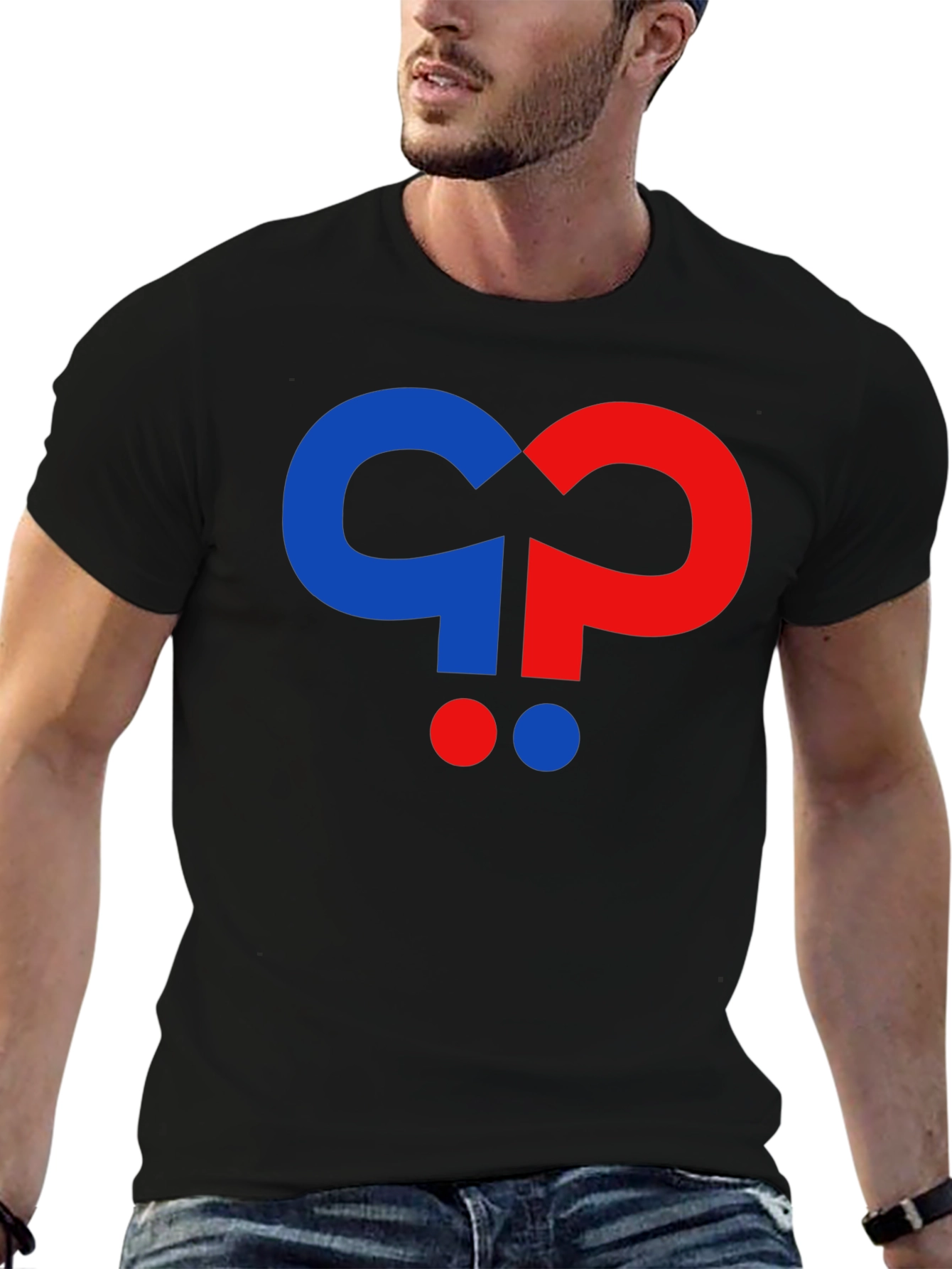 Question Mark Graphic Black T-Shirt