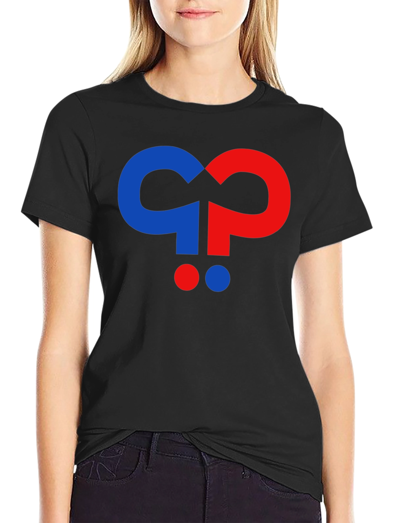 Question Mark Graphic Black T-Shirt