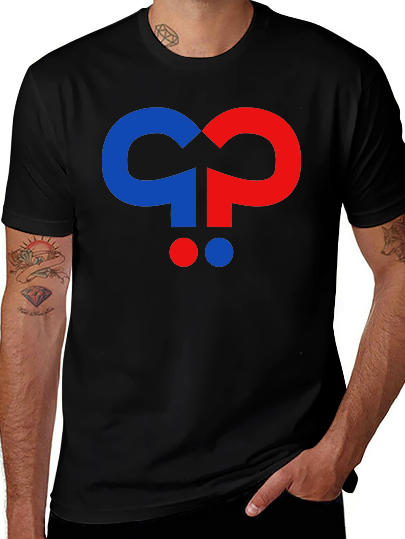 Question Mark Graphic Black T-Shirt