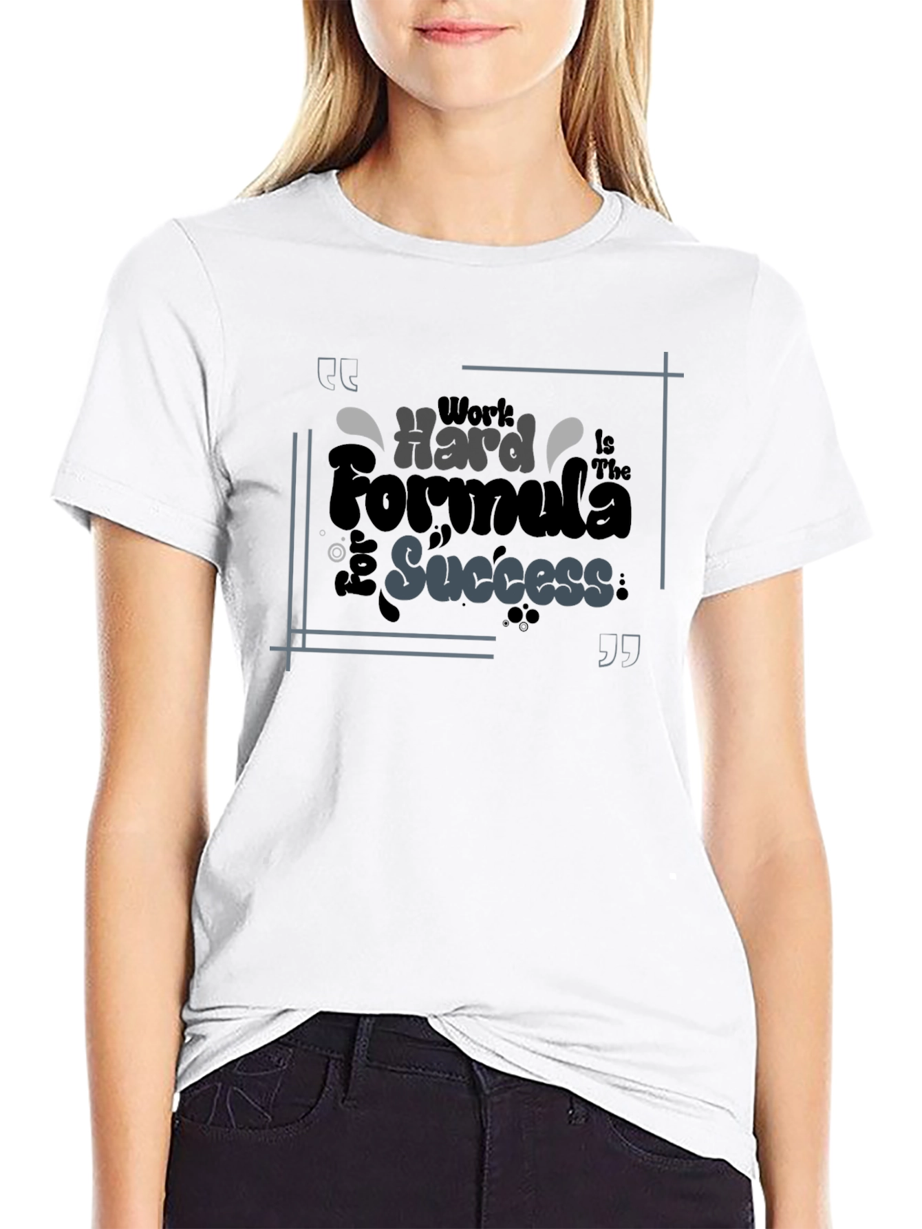 Work Hard Formula Success Black Graphic Tee