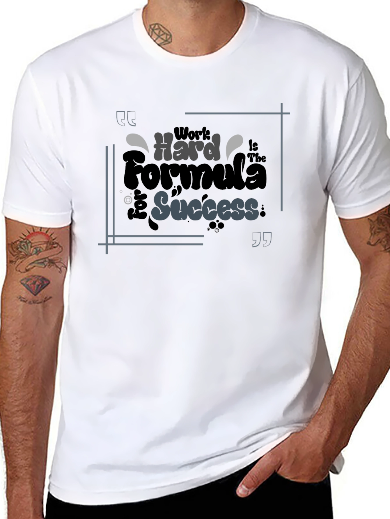 Work Hard Formula Success Black Graphic Tee