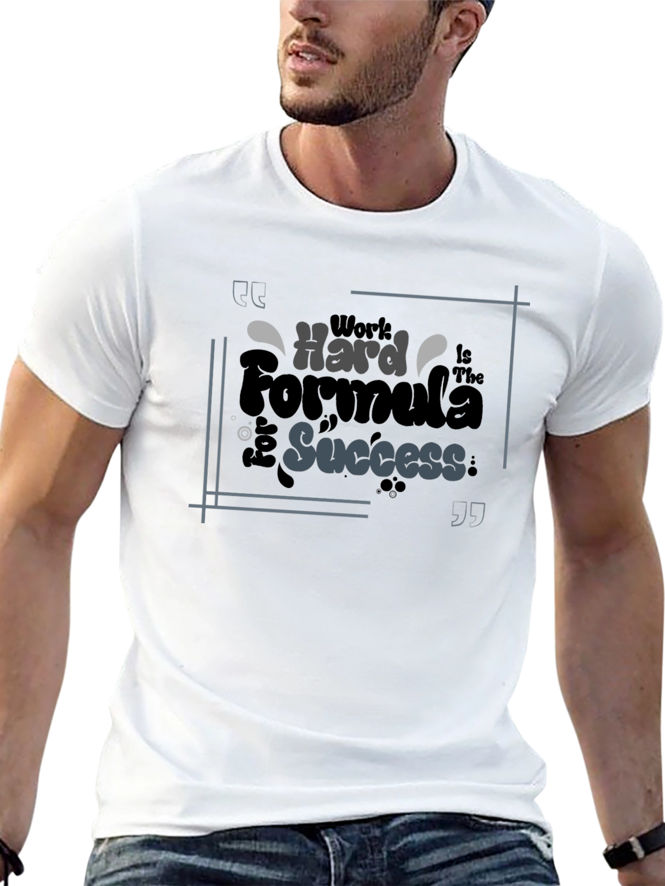 Work Hard Formula Success Black Graphic Tee