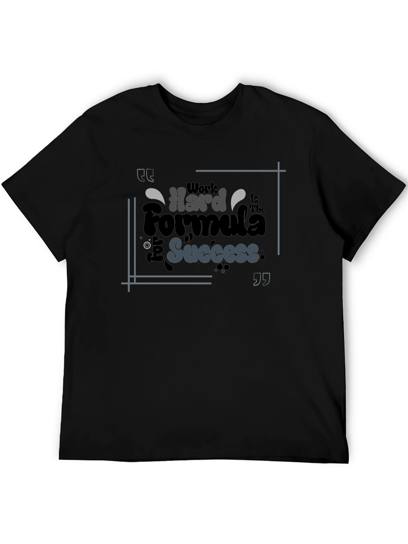 Work Hard Formula Success Black Graphic Tee
