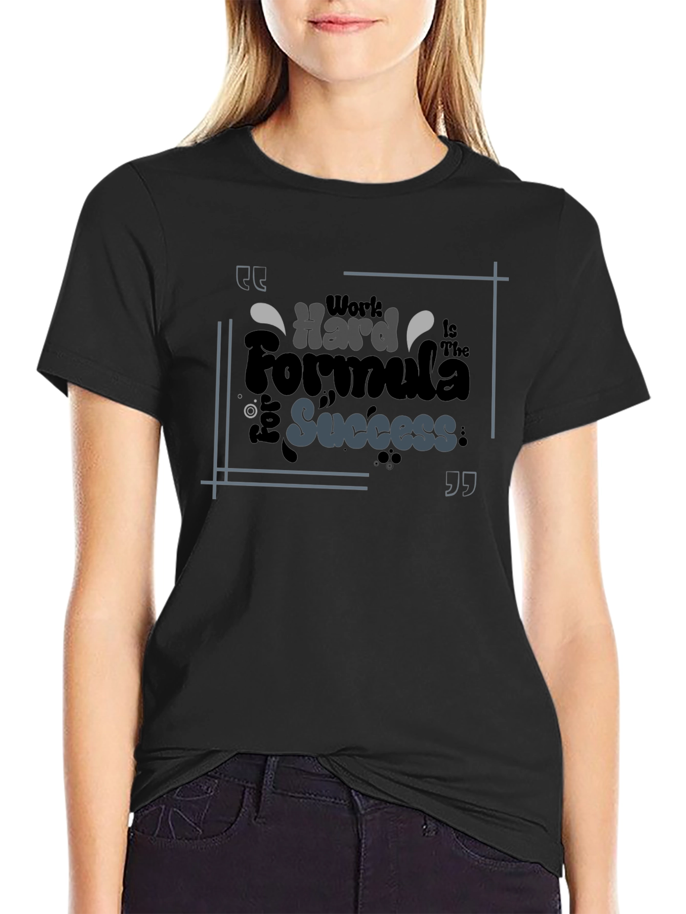 Work Hard Formula Success Black Graphic Tee