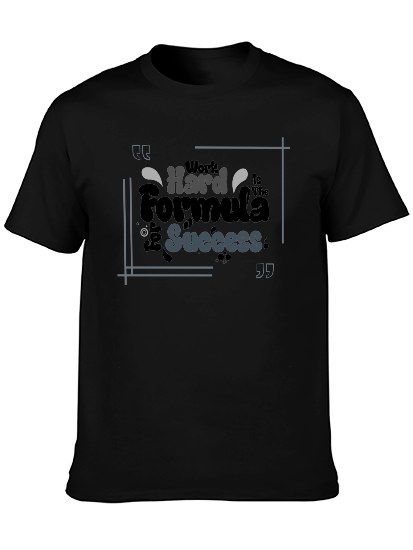 Work Hard Formula Success Black Graphic Tee