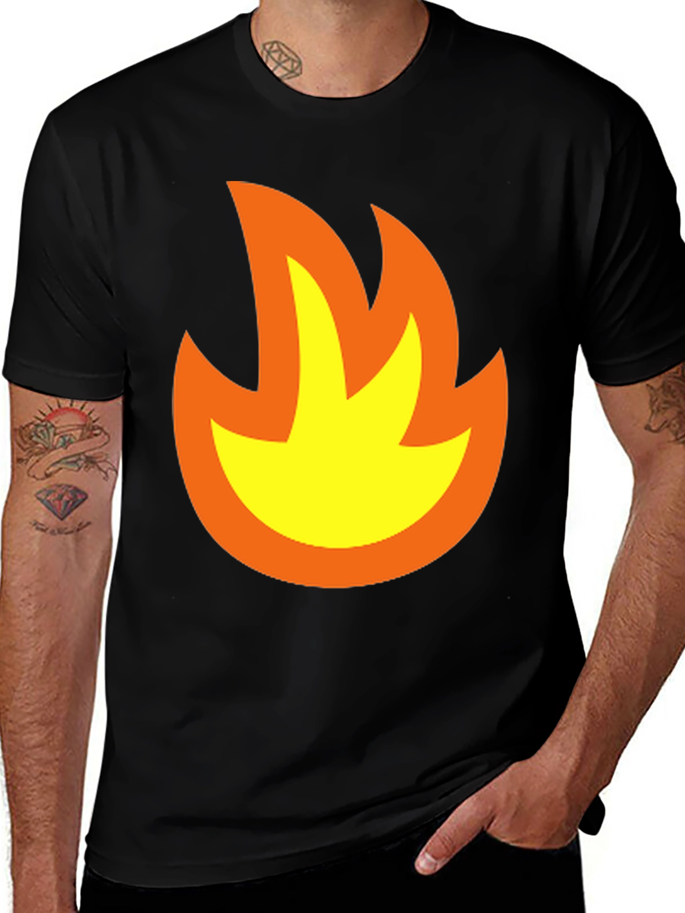 Flame Graphic Black T-Shirt - Bold & Stylish
