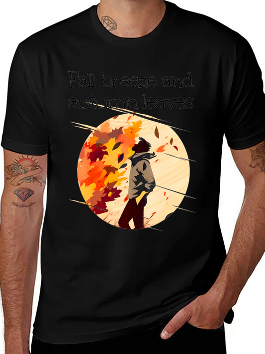 Fall Breeze Autumn Leaves Graphic Tee