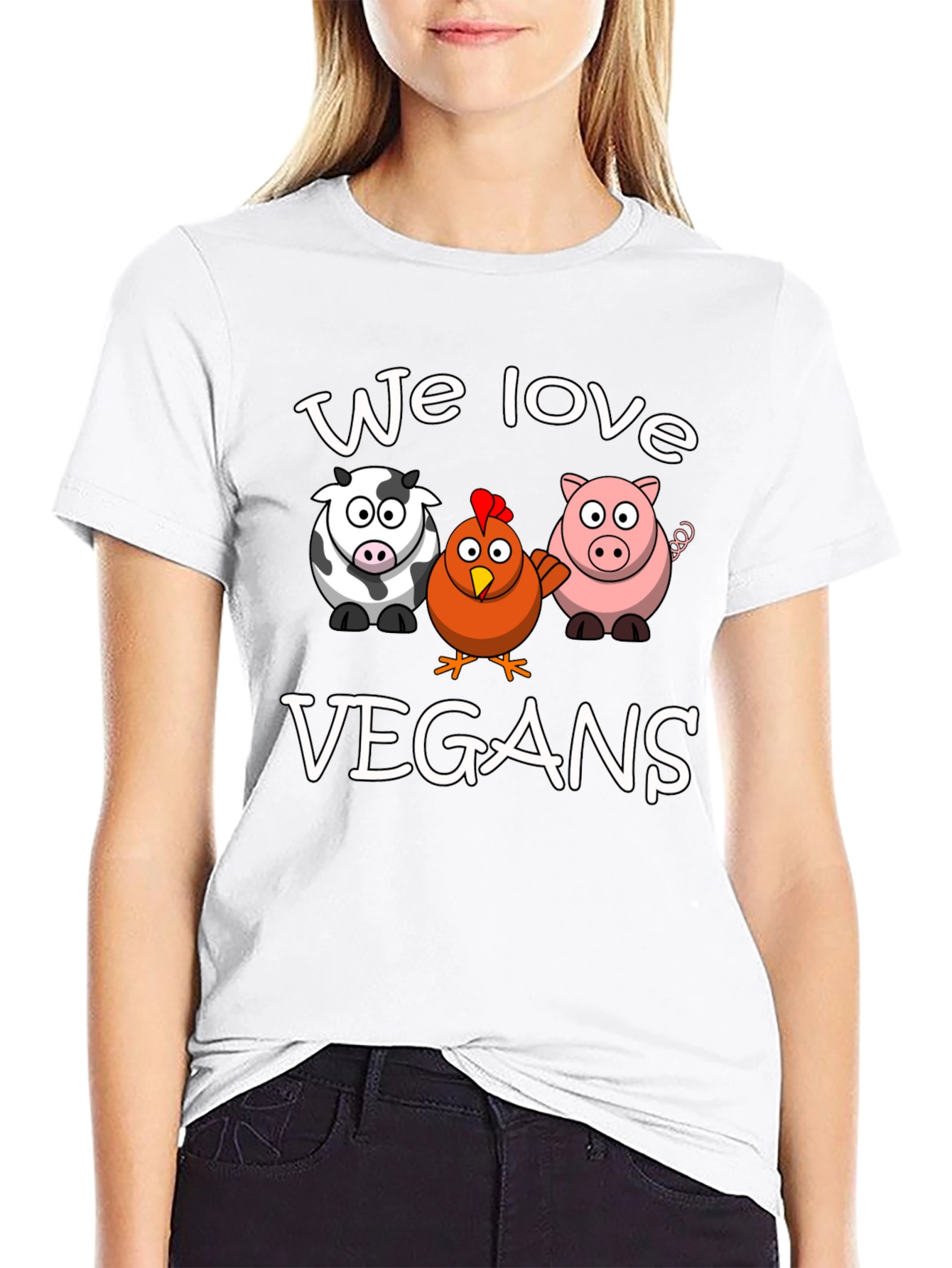Funny Vegan T-Shirt - We Love Vegans